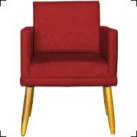 Poltrona Nina Com Base Suede Cores Pé Palito 30cm Castanho - 3