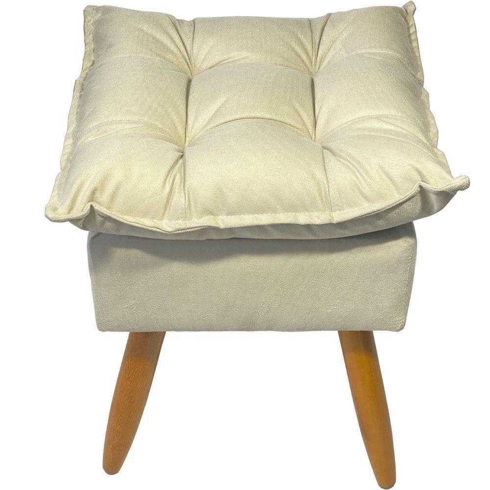 Kit 2 Puff Decorativo Quadrado Para Sala Quarto Penteadeira Recepção Alice Pé Palito Castanho Suede - 4
