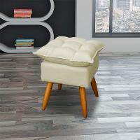 Kit 2 Puff Decorativo Quadrado Para Sala Quarto Penteadeira Recepção Alice Pé Palito Castanho Suede - 2