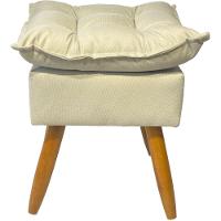 Kit 2 Puff Decorativo Quadrado Para Sala Quarto Penteadeira Recepção Alice Pé Palito Castanho Suede - 3