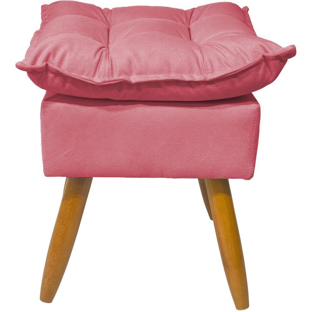 Kit 2 Puff Decorativo Quadrado Para Sala Quarto Penteadeira Recepção Alice Pé Palito Castanho Suede - 3