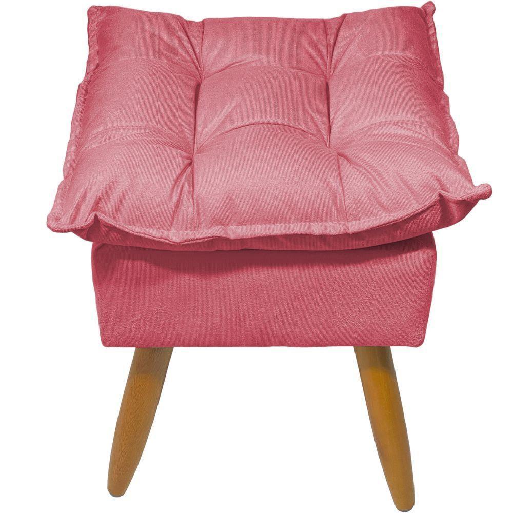 Kit 2 Puff Decorativo Quadrado Para Sala Quarto Penteadeira Recepção Alice Pé Palito Castanho Suede - 4