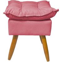 Kit 2 Puff Decorativo Quadrado Para Sala Quarto Penteadeira Recepção Alice Pé Palito Castanho Suede - 3