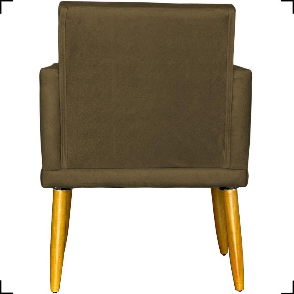Poltrona Nina Com Base Suede Cores Pé Palito 30cm Castanho - 2