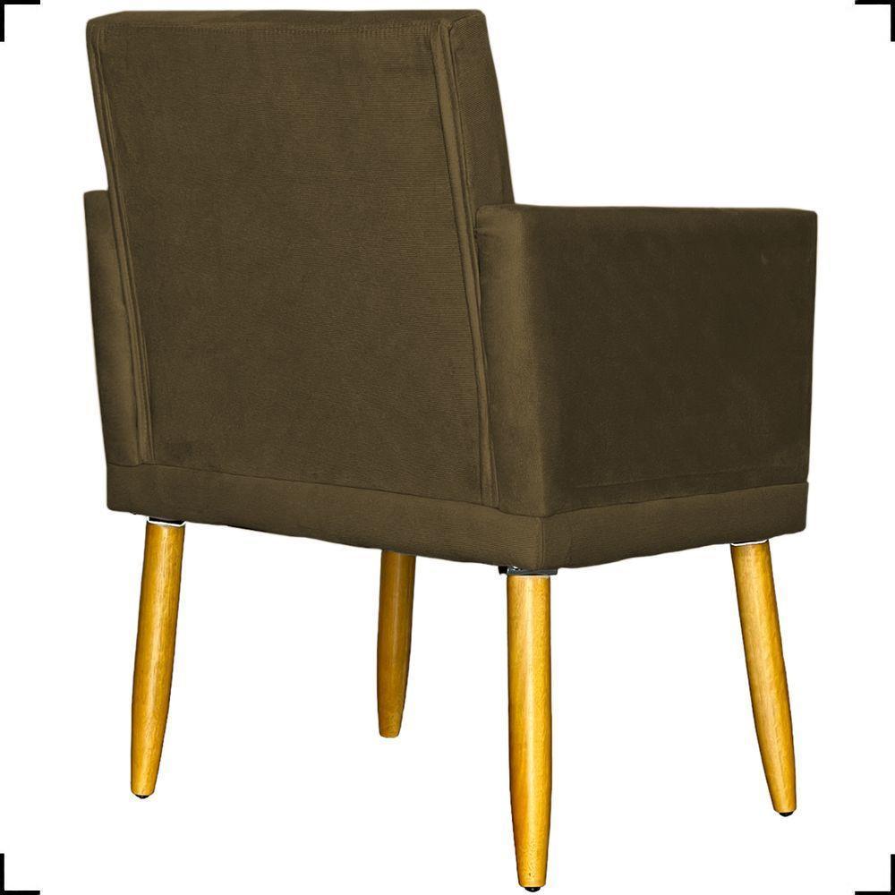 Poltrona Nina Com Base Suede Cores Pé Palito 30cm Castanho - 4