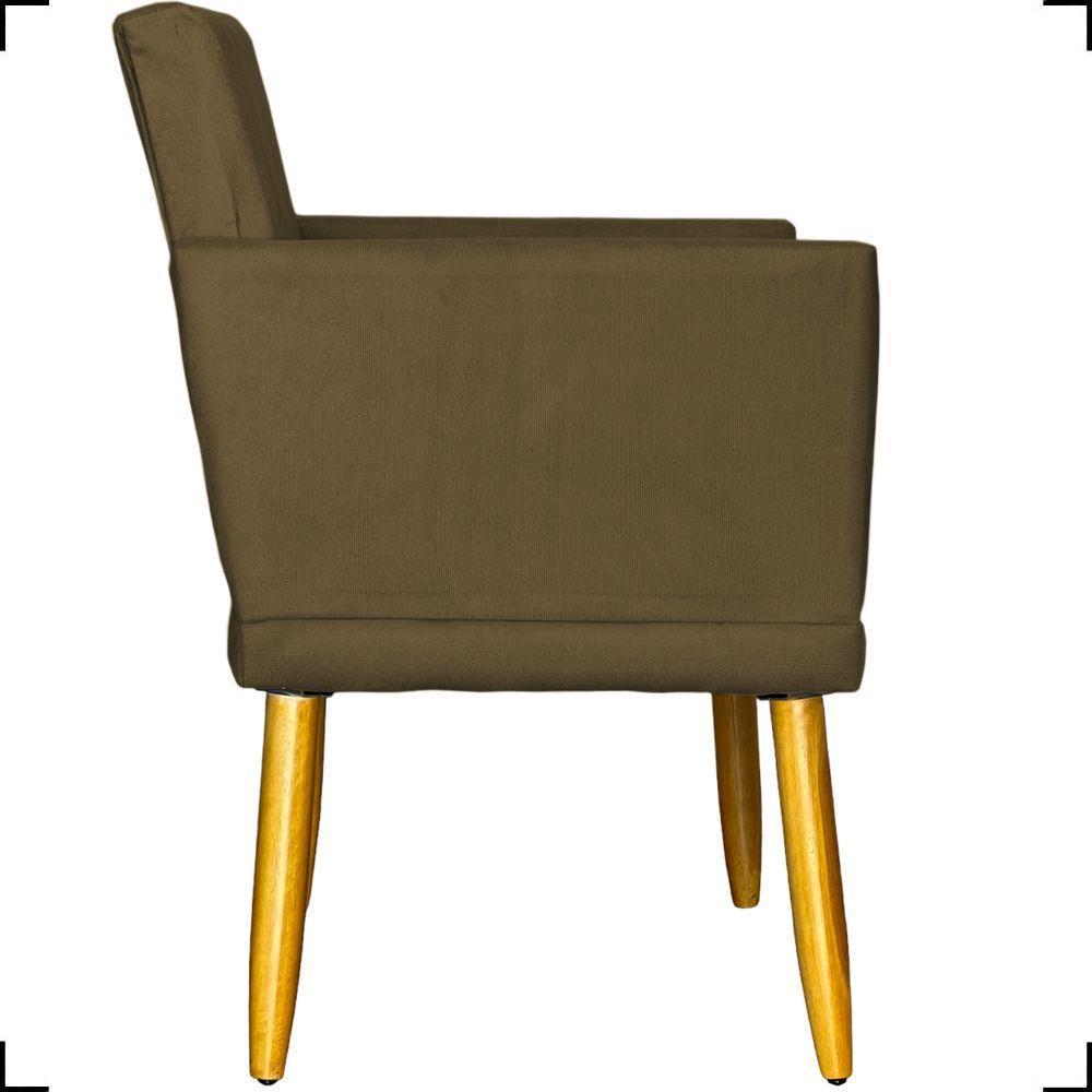 Poltrona Nina Com Base Suede Cores Pé Palito 30cm Castanho - 7
