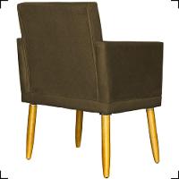 Poltrona Nina Com Base Suede Cores Pé Palito 30cm Castanho