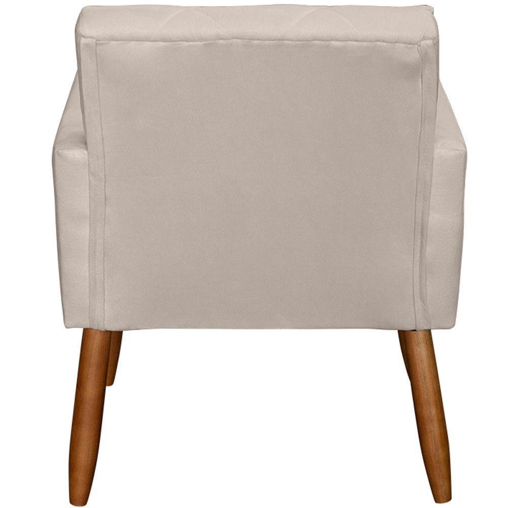 Poltrona Decorativa Para Sala Recepção Beatriz Suede Cores Pé Palito Castanho - 4