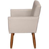 Poltrona Decorativa Para Sala Recepção Beatriz Suede Cores Pé Palito Castanho - 3