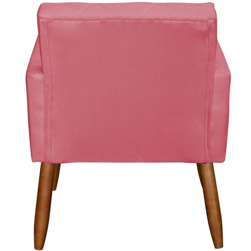 Poltrona Decorativa Para Sala Recepção Beatriz Suede Cores Pé Palito Castanho - 3
