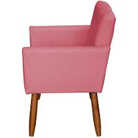 Poltrona Decorativa Para Sala Recepção Beatriz Suede Cores Pé Palito Castanho - 2