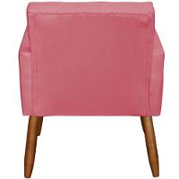 Poltrona Decorativa Para Sala Recepção Beatriz Suede Cores Pé Palito Castanho - 3