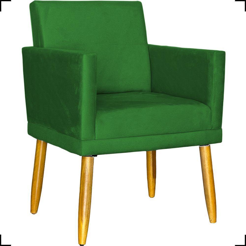 Poltrona Nina Com Base Suede Cores Pé Palito 30cm Castanho - 1