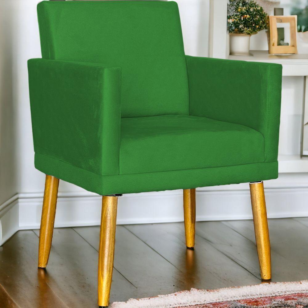 Poltrona Nina Com Base Suede Cores Pé Palito 30cm Castanho - 2