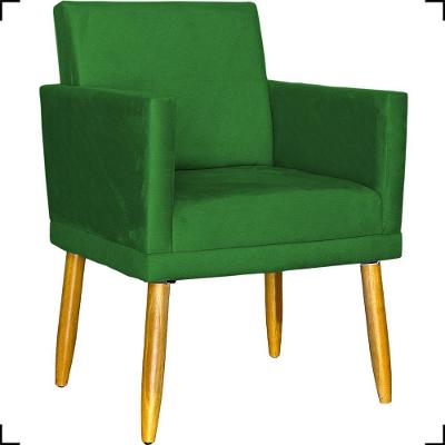 Poltrona Nina Com Base Suede Cores Pé Palito 30cm Castanho