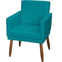 Kit 2 Poltronas Decorativa Para Sala Recepção Beatriz Suede Cores Pé Palito Castanho - 3