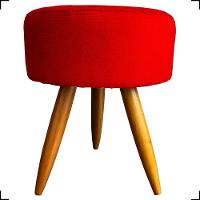 Kit 2 Puff Decorativo Redondo Para Sala Quarto Penteadeira Pé Palito Castanho Suede Cores - 2