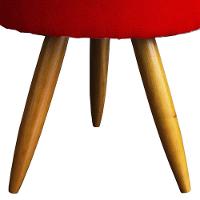 Kit 2 Puff Decorativo Redondo Para Sala Quarto Penteadeira Pé Palito Castanho Suede Cores