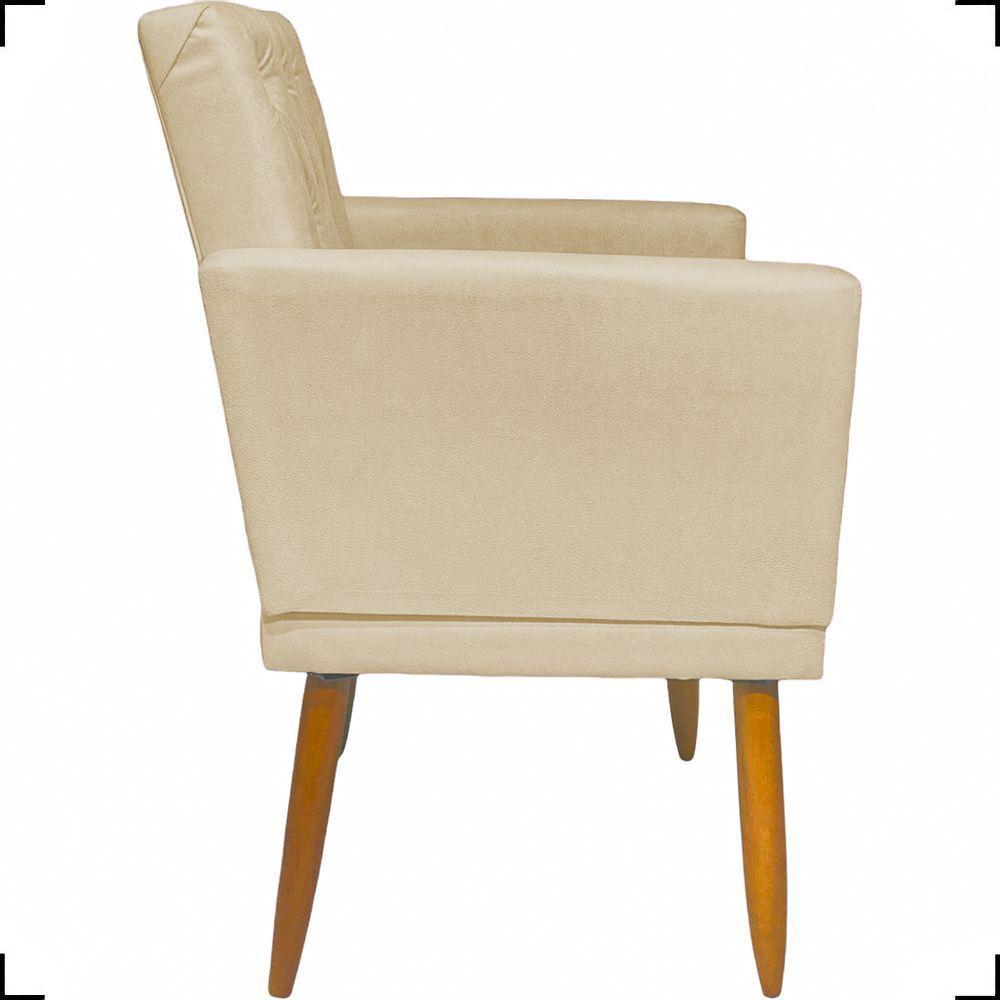 Kit 2 Poltronas Decorativa Para Sala Recepção Nina Capitonê Suede Cores Pé Palito - 4