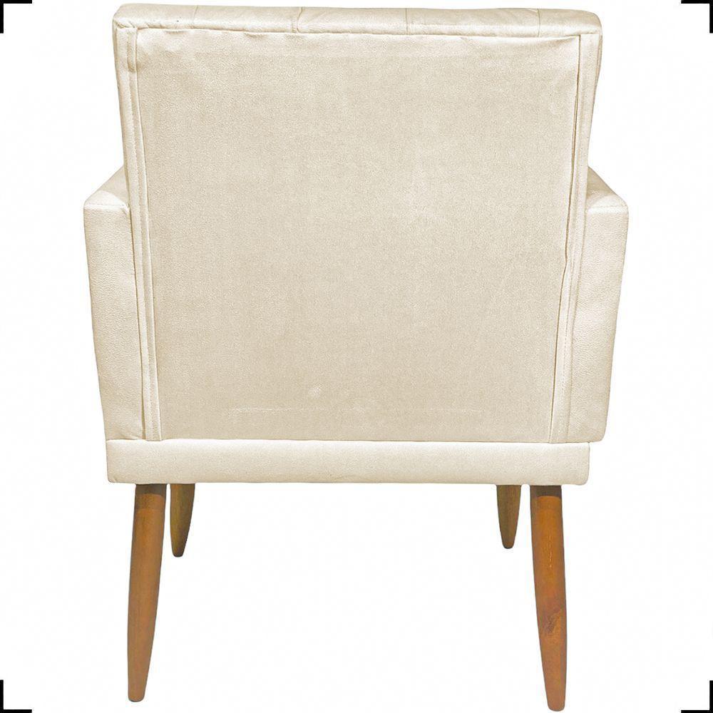 Kit 2 Poltronas Decorativa Para Sala Recepção Nina Capitonê Suede Cores Pé Palito - 5