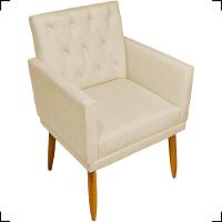 Kit 2 Poltronas Decorativa Para Sala Recepção Nina Capitonê Suede Cores Pé Palito - 2