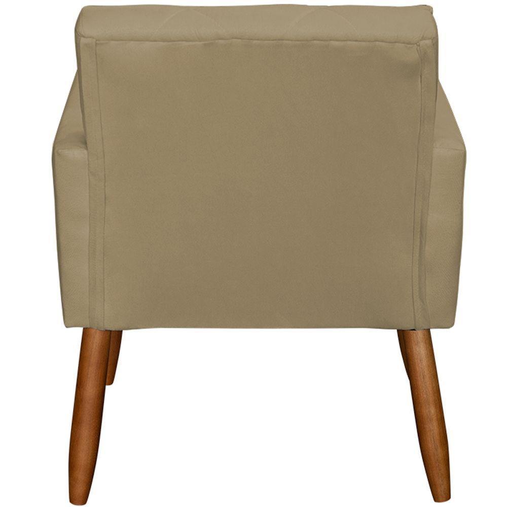 Poltrona Decorativa Para Sala Recepção Beatriz Suede Cores Pé Palito Castanho - 3