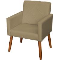 Poltrona Decorativa Para Sala Recepção Beatriz Suede Cores Pé Palito Castanho - 1