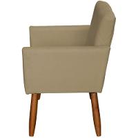 Poltrona Decorativa Para Sala Recepção Beatriz Suede Cores Pé Palito Castanho - 2