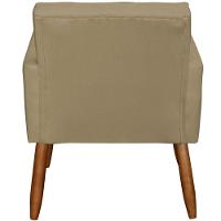 Poltrona Decorativa Para Sala Recepção Beatriz Suede Cores Pé Palito Castanho - 3