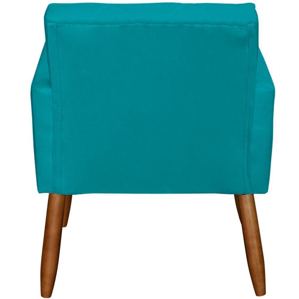 Poltrona Decorativa Para Sala Recepção Beatriz Suede Cores Pé Palito Castanho - 4