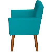 Poltrona Decorativa Para Sala Recepção Beatriz Suede Cores Pé Palito Castanho - 3