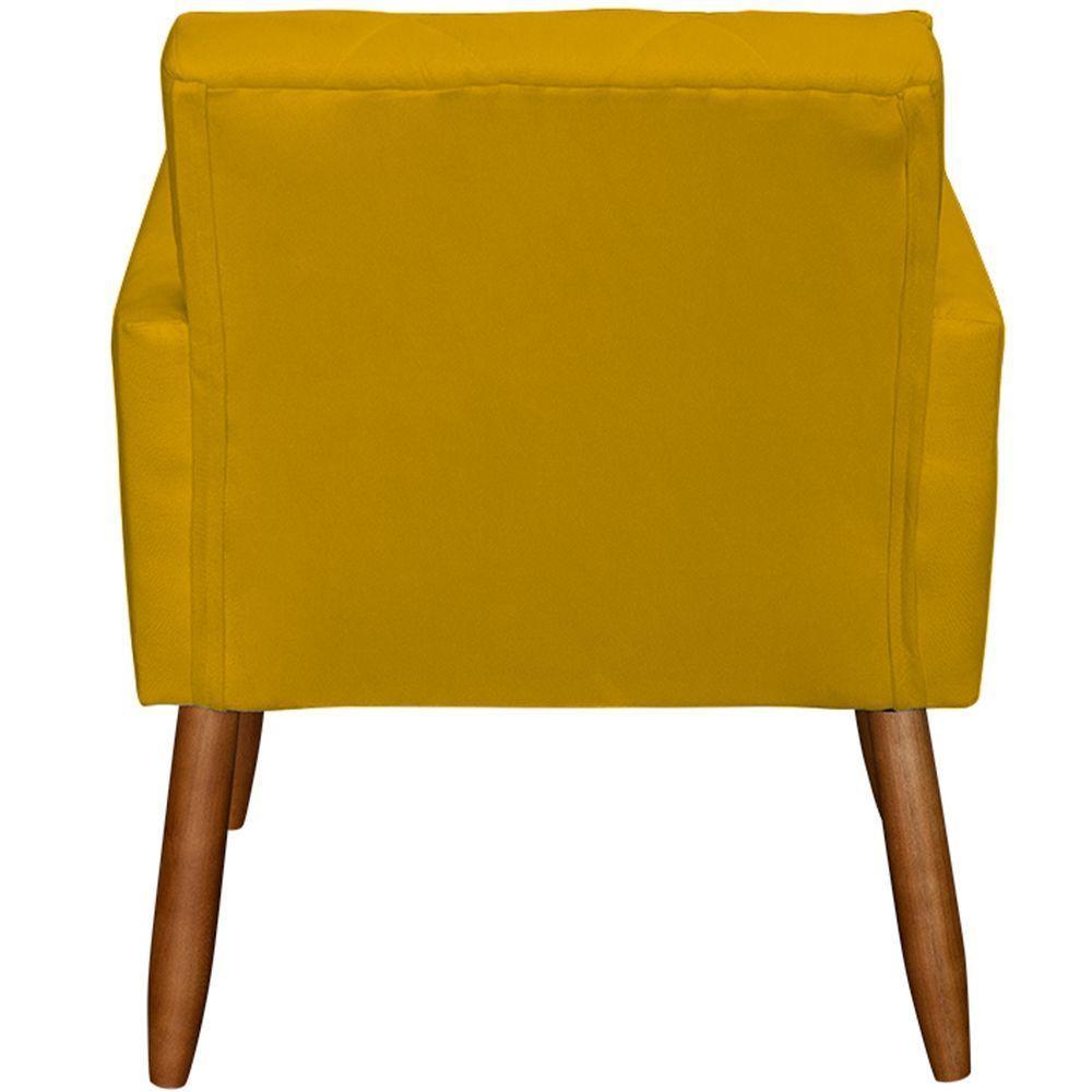 Poltrona Decorativa Para Sala Recepção Beatriz Suede Cores Pé Palito Castanho - 4