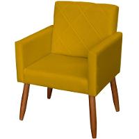 Poltrona Decorativa Para Sala Recepção Beatriz Suede Cores Pé Palito Castanho - 1