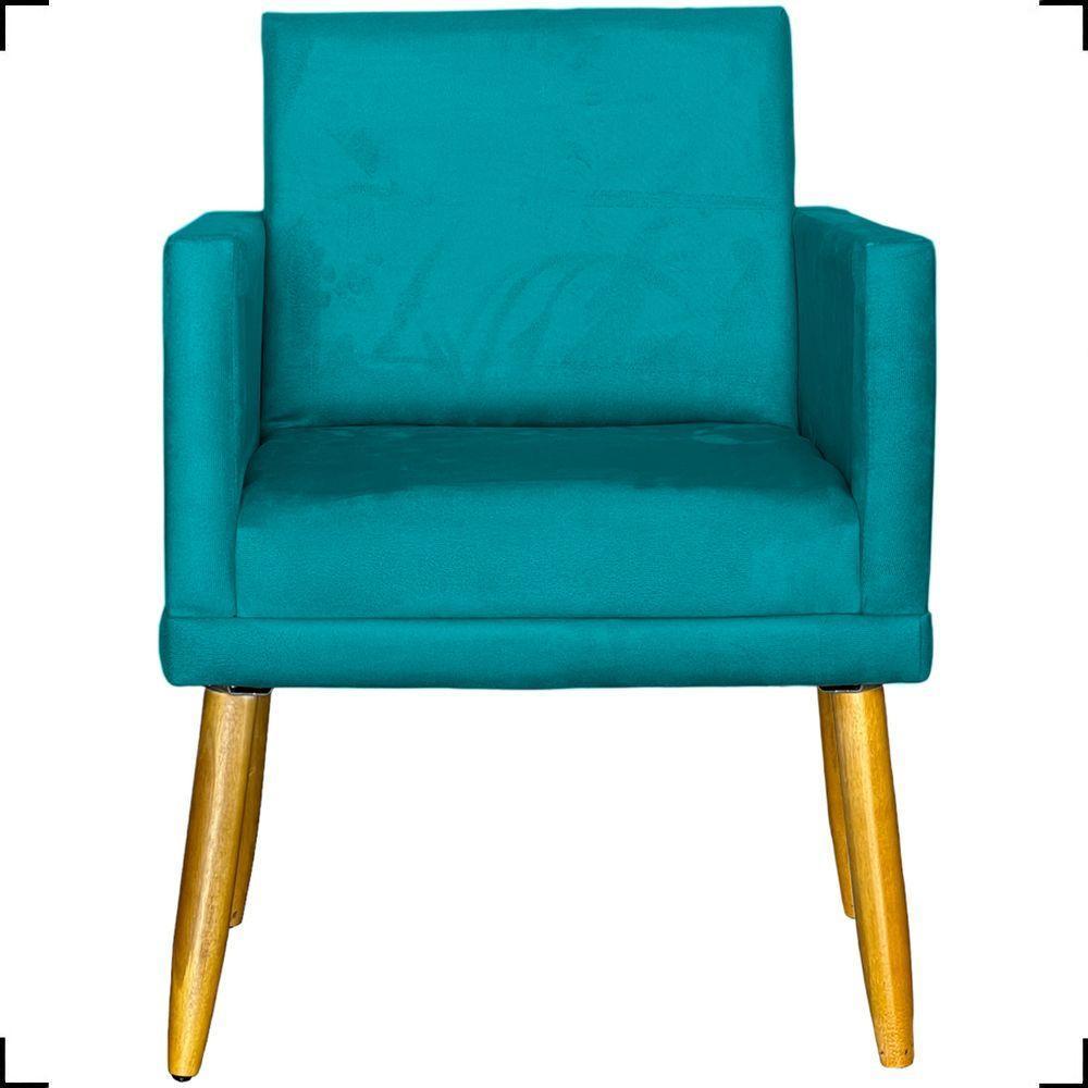 Poltrona Nina Com Base Suede Cores Pé Palito 30cm Castanho - 3