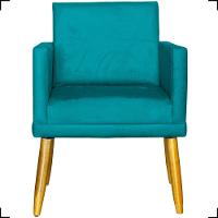 Poltrona Nina Com Base Suede Cores Pé Palito 30cm Castanho - 3