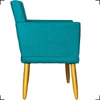 Poltrona Nina Com Base Suede Cores Pé Palito 30cm Castanho