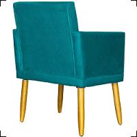 Poltrona Nina Com Base Suede Cores Pé Palito 30cm Castanho - 5