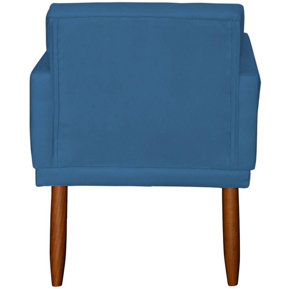 Kit 2 Poltronas Decorativa Para Sala Recepção Beatriz Suede Cores Pé Palito Castanho - 5