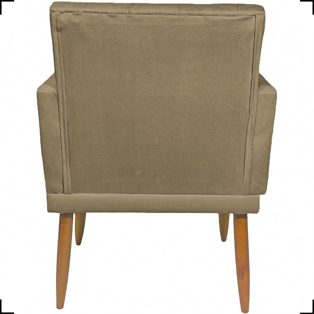 Kit 2 Poltronas Decorativa Para Sala Recepção Nina Capitonê Suede Cores Pé Palito - 5