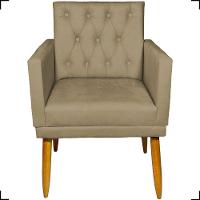 Kit 2 Poltronas Decorativa Para Sala Recepção Nina Capitonê Suede Cores Pé Palito - 3