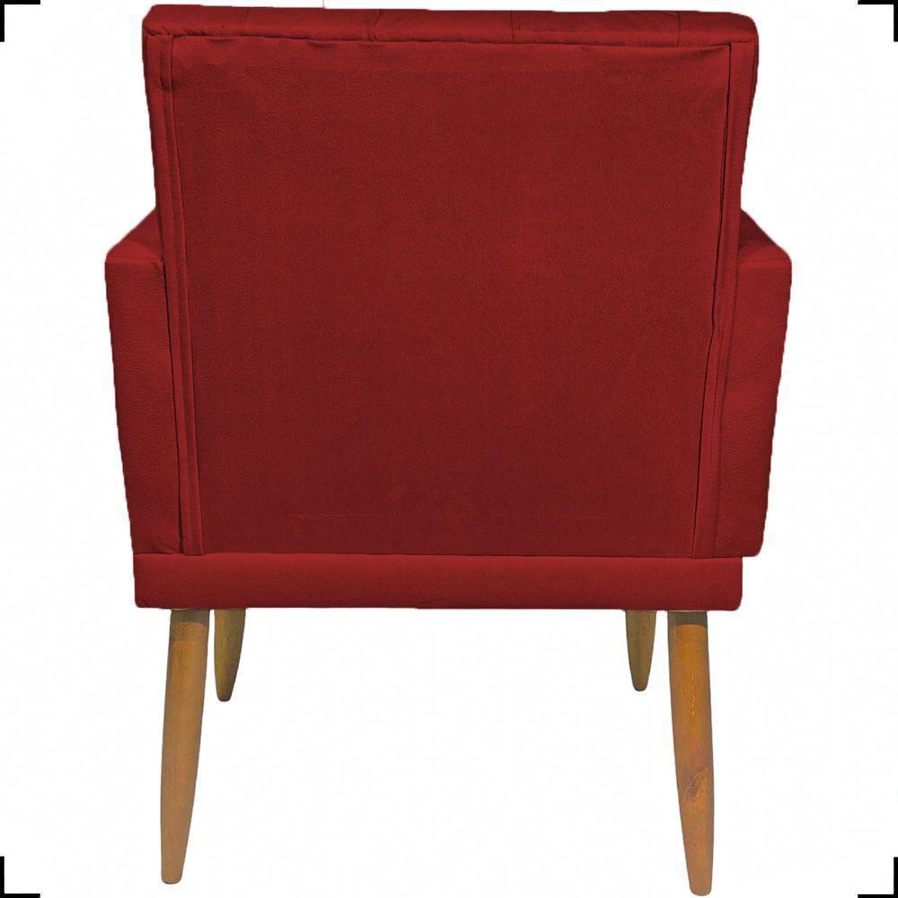 Kit 2 Poltronas Decorativa Para Sala Recepção Nina Capitonê Suede Cores Pé Palito - 5
