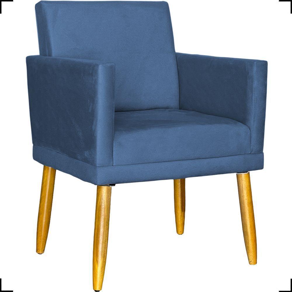 Poltrona Nina Com Base Suede Cores Pé Palito 30cm Castanho - 1