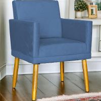 Poltrona Nina Com Base Suede Cores Pé Palito 30cm Castanho - 2