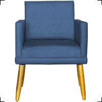 Poltrona Nina Com Base Suede Cores Pé Palito 30cm Castanho - 3