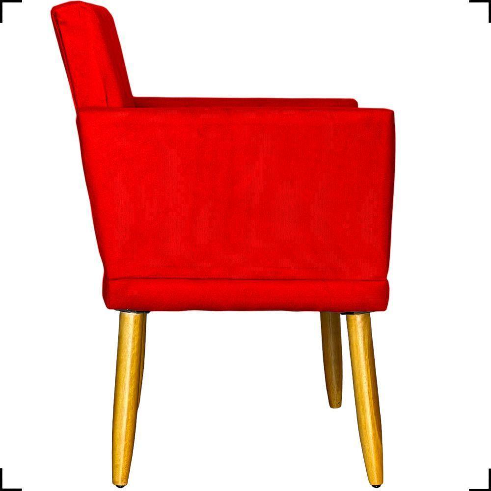 Poltrona Nina Com Base Suede Cores Pé Palito 30cm Castanho - 4