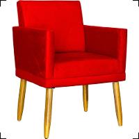 Poltrona Nina Com Base Suede Cores Pé Palito 30cm Castanho - 1