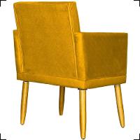 Poltrona Nina Com Base Suede Cores Pé Palito 30cm Castanho - 2