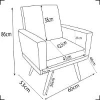 Poltrona Nina Com Base Suede Cores Pé Palito 30cm Castanho - 3