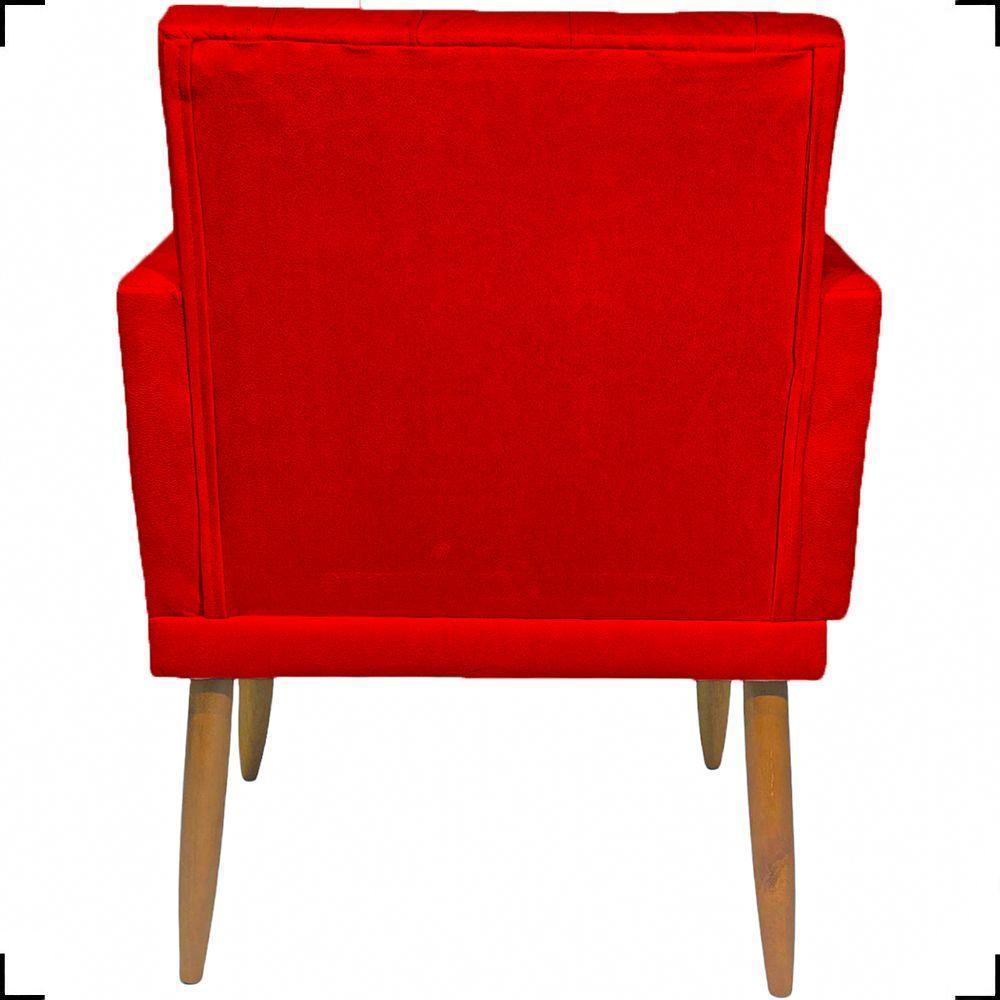 Poltrona Decorativa Para Sala Recepção Nina Capitonê Suede Cores Pé Palito - 5