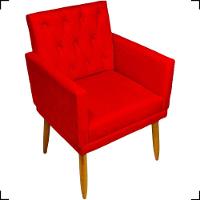 Poltrona Decorativa Para Sala Recepção Nina Capitonê Suede Cores Pé Palito - 1